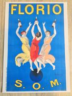 Leonetto Cappiello Florio SOM Poster art deco affiche Print, Verzamelen, Merken en Reclamevoorwerpen, Verzenden, Nieuw, Reclamebord