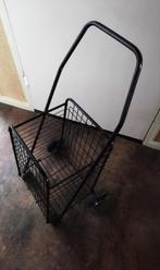 Shopping trolley inklapbaar alleswagen zwart metaal wielen, Ophalen of Verzenden