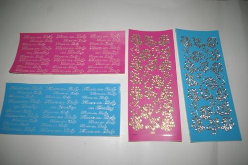14 vellen met stickers. Huwelijk, vlinders, felicitatie e.d, Hobby en Vrije tijd, Stickers en Plaatjes, Nieuw, Meerdere stickers