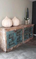 Fantastische stoere, grote Ibiza / India kast van teak hout, Huis en Inrichting, Kasten | Dressoirs, Ophalen, Met deur(en), Teakhout