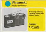 handleiding radio recorder Blaupunkt Ranger 7 655 030, Ophalen of Verzenden, Zo goed als nieuw, Radio
