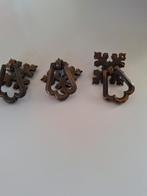3 koperen meubelgreepjes, Antiek en Kunst, Ophalen, Koper
