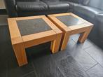 Eiken leisteen salon/bijzettafels, Ophalen, 50 tot 100 cm, 50 tot 100 cm, Minder dan 50 cm