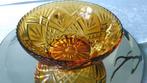 Art Deco glazen schaal glas amber persglas France Ø23cm, Antiek en Kunst, Antiek | Glas en Kristal, Ophalen of Verzenden