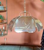 Vintage hanglamp rookglas met 3 lichtpunten, Huis en Inrichting, Lampen | Hanglampen, Minder dan 50 cm, Glas, Ophalen of Verzenden