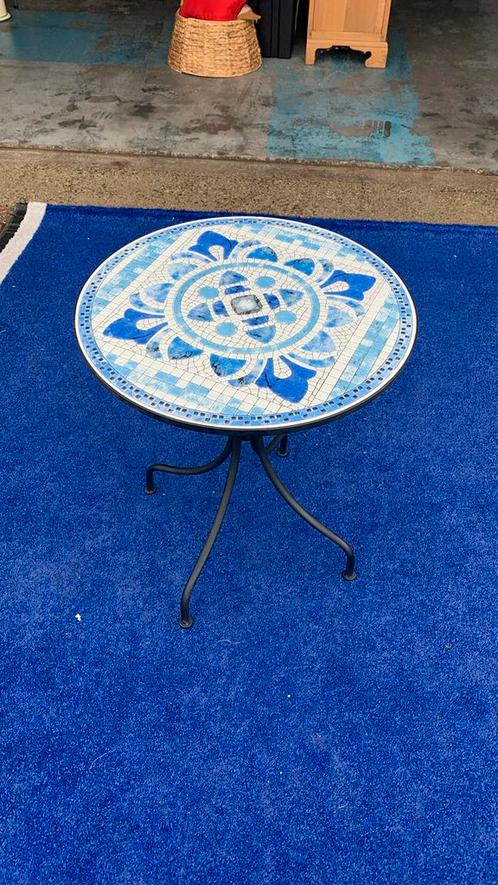 Balkon tafel terras mozaïek keramiek Ø 61x71 cm, Tuin en Terras, Tuinsets en Loungesets, Nieuw, Ophalen