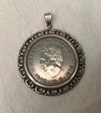 zilver 10 gulden munt in zilveren bewerkte hanger, Antiek en Kunst, Ophalen of Verzenden, Zilver