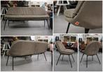 Luxe eetkamerbank + 2 eetkamerstoelen CURTIS Jess Design, Ophalen, Zo goed als nieuw, Metaal