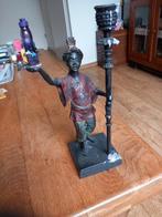 Oosterse kandelaar moor met kaarsen houder, Ophalen of Verzenden, Rood, Metaal, Minder dan 25 cm