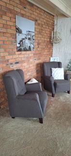 H&H fauteuil antraciet/ bruin, Ophalen of Verzenden, Zo goed als nieuw, Minder dan 75 cm, 50 tot 75 cm