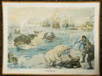 Oude schoolplaat met de Walvischvaart bij Spitsbergen, Ophalen of Verzenden, Geschiedenis