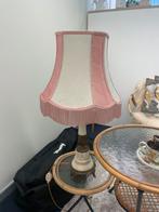 Vintage lamp met roze/witte kap, Huis en Inrichting, Ophalen, Gebruikt, Rond