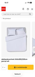 Hema dekbedovertrek percale 240x200/220 cm wit, Wit, Dekbedovertrek, Ophalen of Verzenden, Nieuw