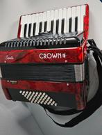 Crown Sonata accordeon 48 bas, Overige merken, 48-bas, Zo goed als nieuw, Met riemen
