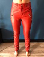 ZGAN! Echt leren rode broek van GOOSECRAFT maat XS, Kleding | Dames, Goosecraft, Ophalen of Verzenden, Zo goed als nieuw, Maat 34 (XS) of kleiner