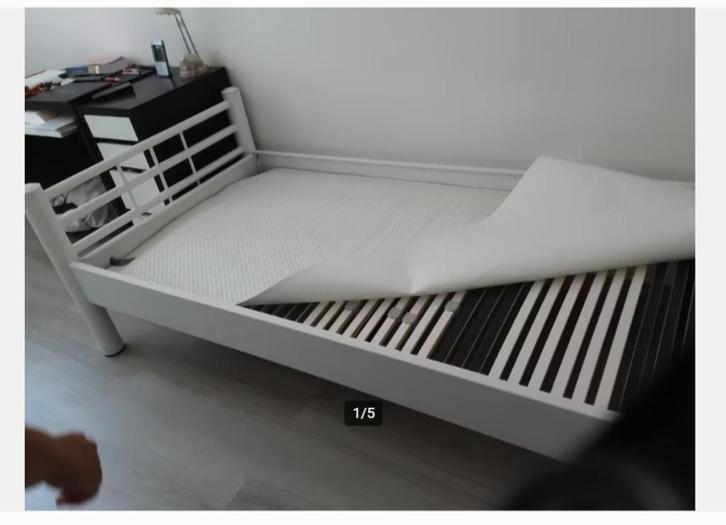 Te koop Eenpersoons bed 90x200, Huis en Inrichting, Slaapkamer | Bedden, Zo goed als nieuw, Eenpersoons, 90 cm, 200 cm, Metaal
