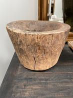 Oude houten vijzel, Huis en Inrichting, Ophalen, Zo goed als nieuw, Rond, Hout