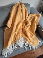 Hema plaid | deken | woondeken geel, wit & franjes, Ophalen of Verzenden, Nieuw