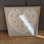 Houten fotolijst met hart en clipjes, 50 tot 75 cm, Ophalen of Verzenden, Zo goed als nieuw, 50 tot 75 cm