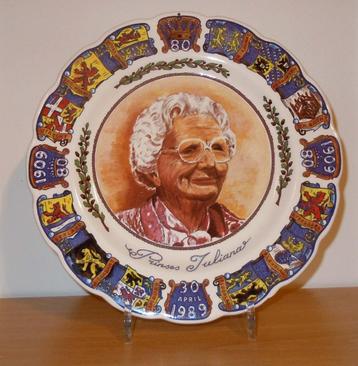 Kleurrijk wandbord Juliana 80 jaar  beschikbaar voor biedingen