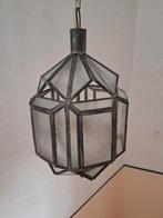 Vintage glas in lood hanglamp, Huis en Inrichting, Lampen | Hanglampen, Ophalen, Gebruikt, Glas, Minder dan 50 cm