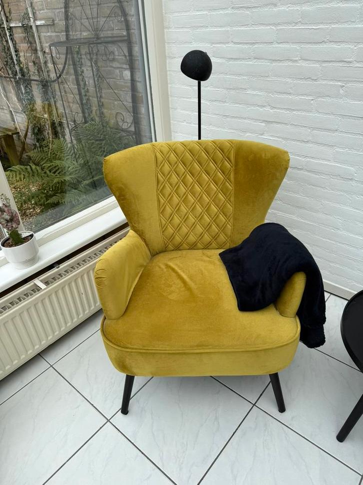 Stijlvolle groene fauteuil, Huis en Inrichting, Fauteuils, Zo goed als nieuw, 50 tot 75 cm, Minder dan 75 cm, Ophalen