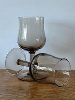 6 wijnglazen Luminarc France rookglas jaren 70!, Ophalen of Verzenden, Zo goed als nieuw