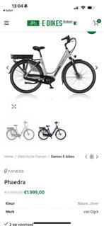 Zga nieuw! Van Dijck elektrische damesfiets –slechts 133 km!, Fietsen en Brommers, Elektrische fietsen, Zo goed als nieuw, 47 tot 51 cm