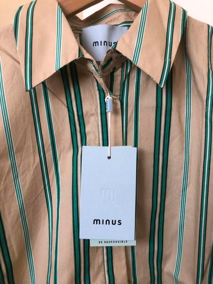 Nieuwe Minus blouse gestreept maat 38, Kleding | Dames, Blouses en Tunieken, Nieuw, Maat 38/40 (M), Beige, Ophalen of Verzenden
