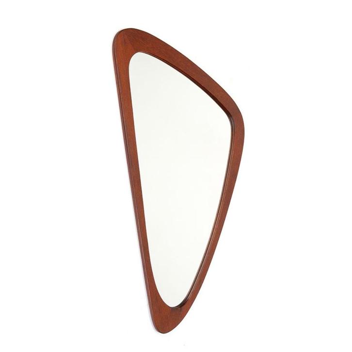 Mid-Century Deense vintage design spiegel teak en eiken, Huis en Inrichting, Woonaccessoires | Spiegels, Gebruikt, Minder dan 50 cm