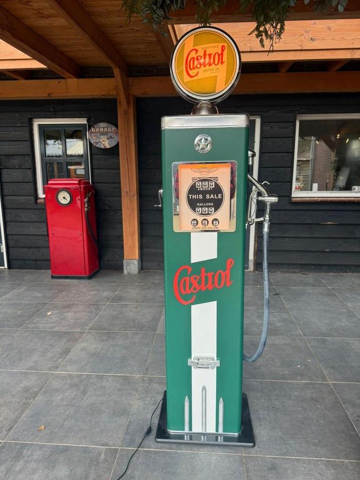 Stoere benzinepomp/vintage pomp Castrol en Harley-Davidson, Verzamelen, Automaten | Overige, Zo goed als nieuw, Ophalen