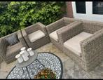 Wicker tuinset, zwaar zonder kussens, Tuin en Terras, Wicker, Tuinset, Hocker, Gebruikt