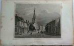 097  / Tilburg    Staalgravure 1860 enkele roestvlekken, Antiek en Kunst, Kunst | Etsen en Gravures, Ophalen of Verzenden