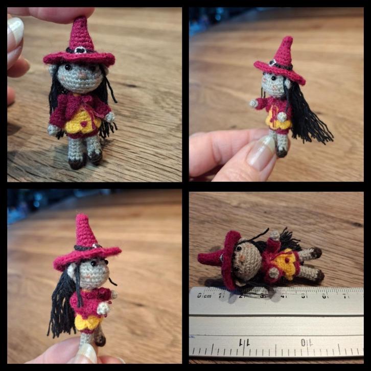 micro gehaakt heksje , leuk voor Halloween, Verzamelen, Poppenhuizen en Toebehoren, Nieuw, Popje, Ophalen