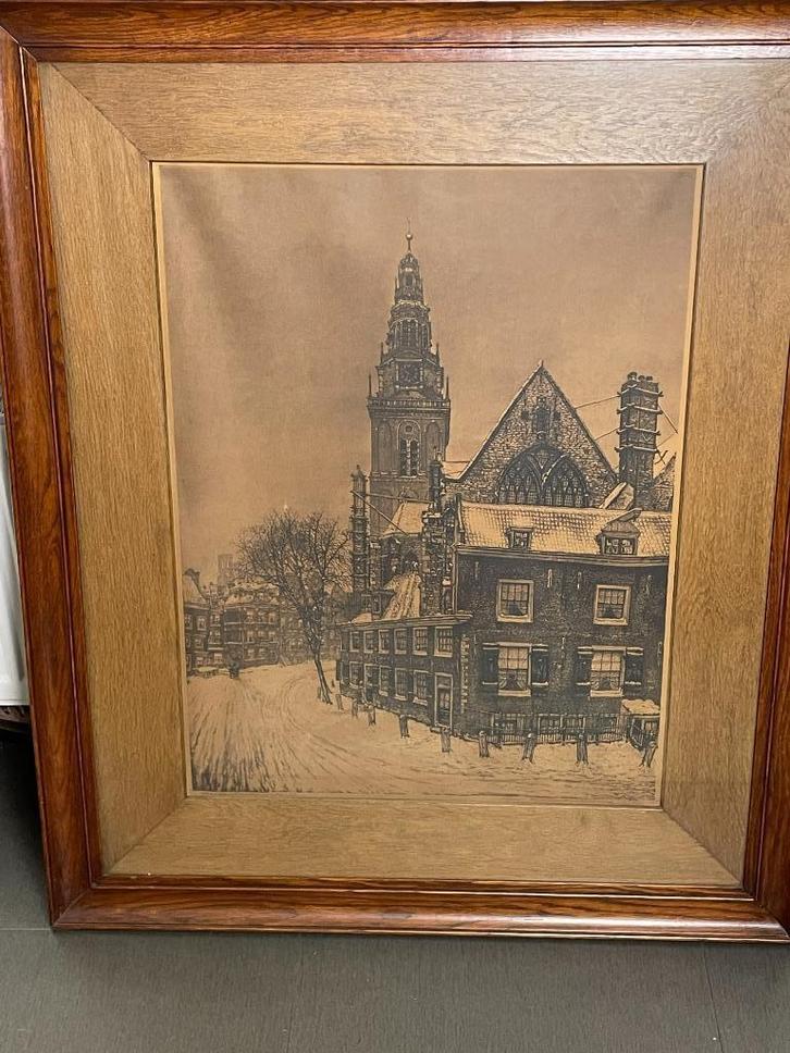 Cornelis Brandenburg - zeer grote ets - Oude kerk A'dam, Antiek en Kunst, Kunst | Etsen en Gravures, Ophalen