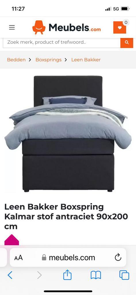 1 persoon complete boxspring, Huis en Inrichting, Slaapkamer | Boxsprings, Zo goed als nieuw, 90 cm, Eenpersoons, Ophalen of Verzenden