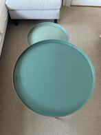 Maisons du Monde 2 Round Coffee Tables – Green & Gold, Ophalen, Zo goed als nieuw