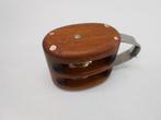 Houten Blokken / Katrollen, Dubbelschijfs, 8 - 10 mm, teak, Ophalen of Verzenden, Nieuw, Lijn of Blok
