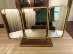 Goudkleurige Kappersspiegel Inklapbaar, Huis en Inrichting, Woonaccessoires | Spiegels, Ophalen, Minder dan 50 cm, Gebruikt, Minder dan 100 cm