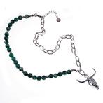 Ketting + Buffelkop Hanger Dames Stalen Zilverkleur, Overige materialen, Verstelbaar, Birgitta-Gracht 33, 6465 EL Kerkrade, Nederland