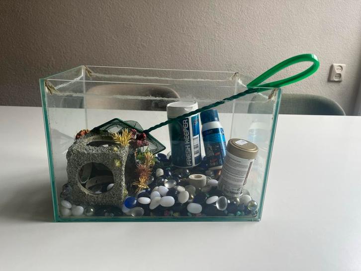 Vissenkom met toebehoren, Dieren en Toebehoren, Vissen | Aquaria en Toebehoren, Gebruikt, Leeg aquarium, Ophalen