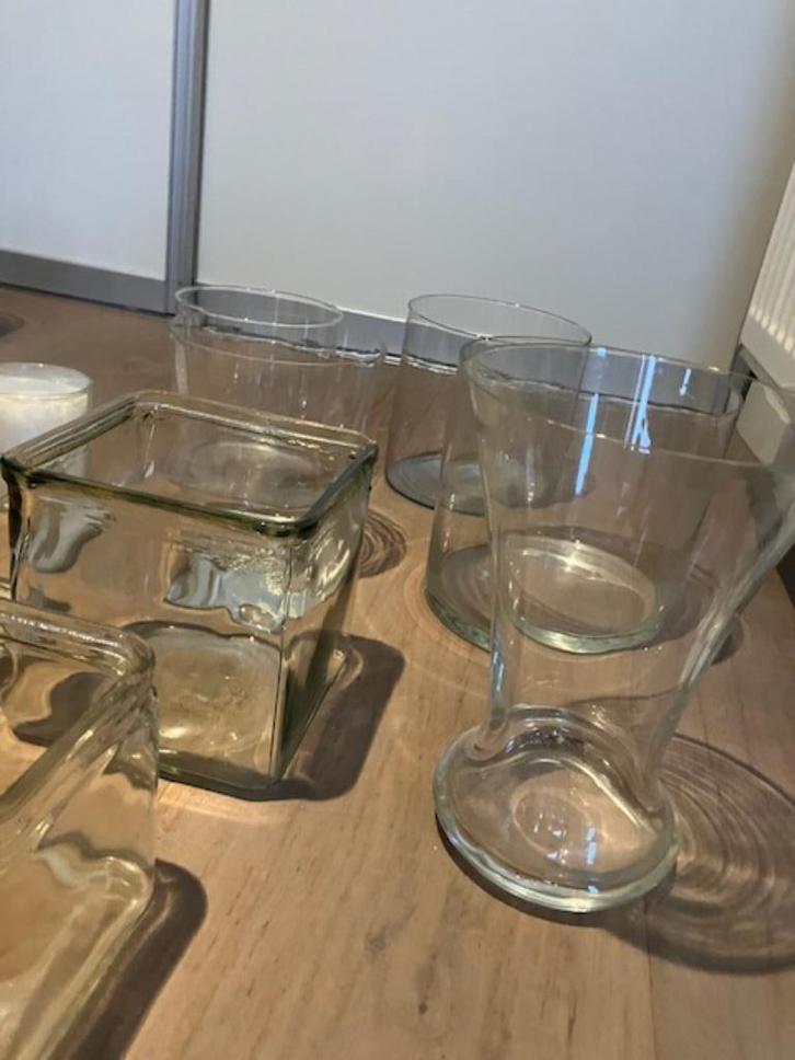Glazen vazen, accubak glas vaas geen kalkaanslag, als nieuw, Antiek en Kunst, Antiek | Vazen, Ophalen of Verzenden