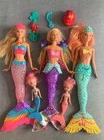 Zeemeermin Barbie set (4 stuks) + accessoires, Gebruikt, Ophalen, Barbie