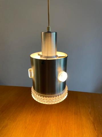 Vintage Space Age sixties lamp - Deens glas aluminium design beschikbaar voor biedingen