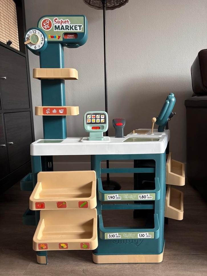 Smoby Speelgoedwinkeltje met Winkelwagentje, Kinderen en Baby's, Speelgoed | Speelkeukens, Zo goed als nieuw, Speelkeuken, Kunststof