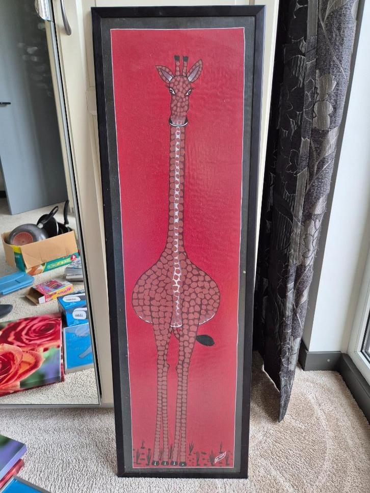 giraf schilderij, Huis en Inrichting, Woonaccessoires | Schilderijen, Tekeningen en Foto's, Gebruikt, Schilderij, 75 cm of meer