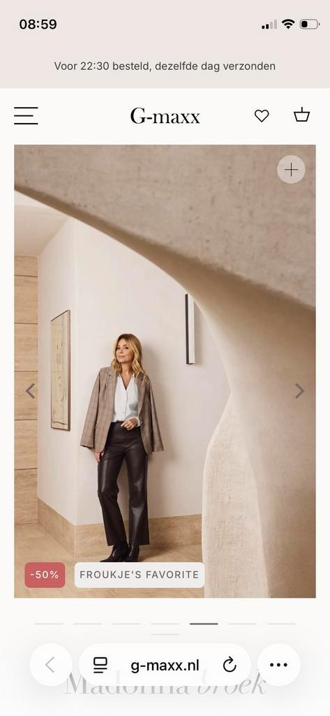 G-Maxx donker bruine broek XL en blouse, Kleding | Dames, Broeken en Pantalons, Zo goed als nieuw, Bruin, Lang, Ophalen of Verzenden