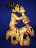 Houten Akan rijder / ruiter beeld uit Ghana / Afrika | H34cm, Antiek en Kunst, Ophalen of Verzenden