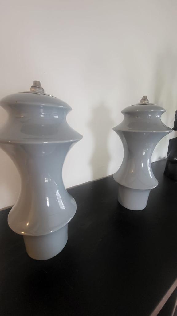 Vintage porseleinen olielampen – set van 2, Antiek en Kunst, Antiek | Porselein, Ophalen of Verzenden