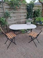Marmeren bistro tafel (120x60)., Tuin en Terras, Tuinsets en Loungesets, Ophalen of Verzenden, Zo goed als nieuw, Overige materialen